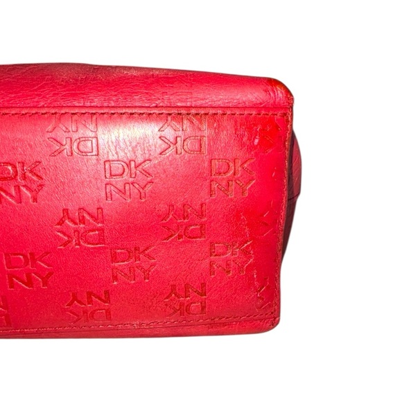 Vintage DKNY Red Leather Monogram Shoulder Bag – Y2K Vibes - Picture 11 of 14